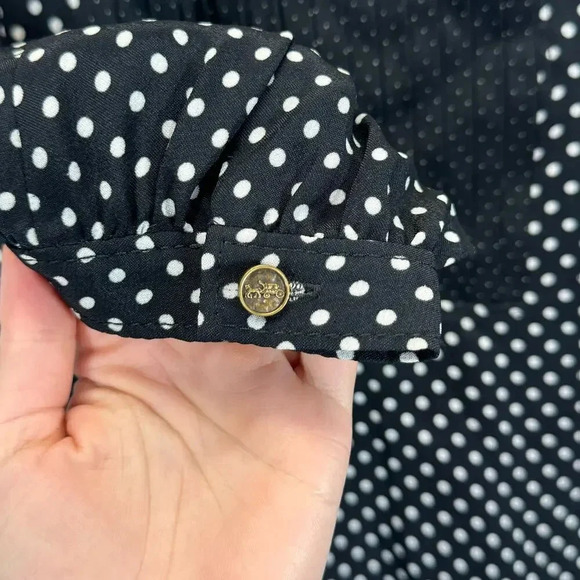 NWOT Coach Polka Dot Black White Pleated Knee Length Dress 2 Retro Vibes Preppy - Picture 7 of 8